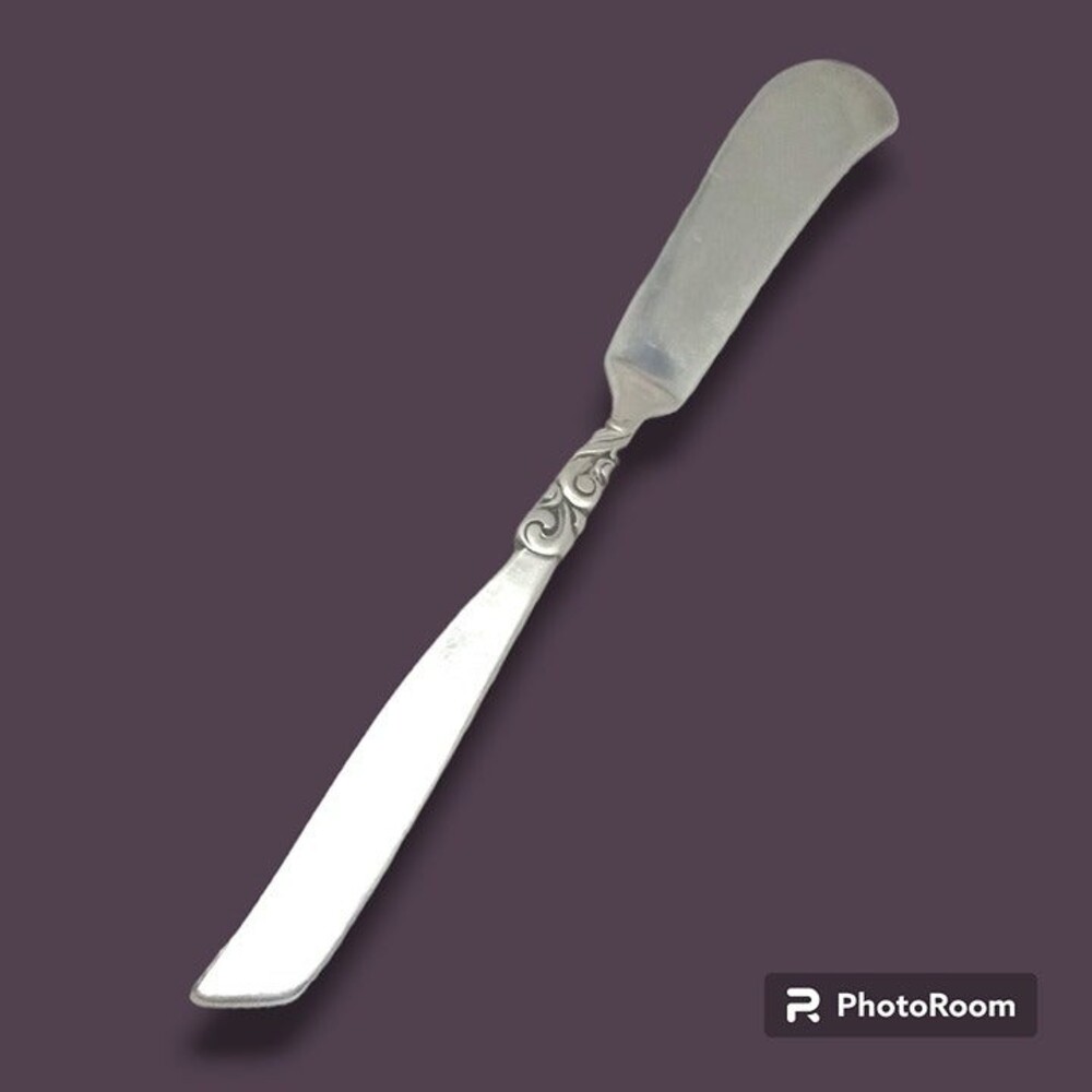 Oneida Community Plate South Seas Flat Handled Master Butter Knife-1955-Art Deco